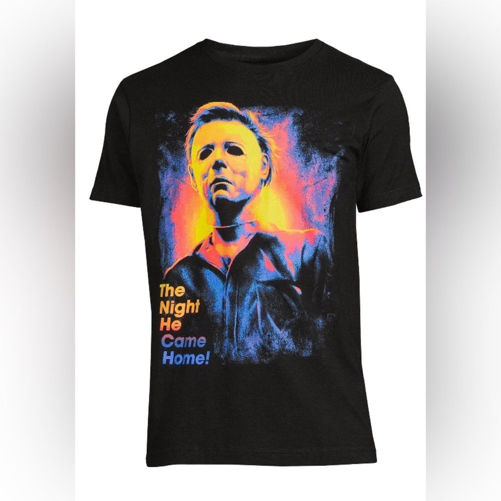 Halloween Michael Myers Men Graphic Tee T-shirt Short Sleeve Size L Large Casual